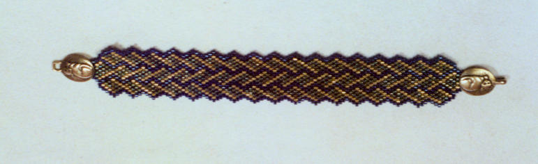 Bracelet, flat peyote stitch.  2001.
